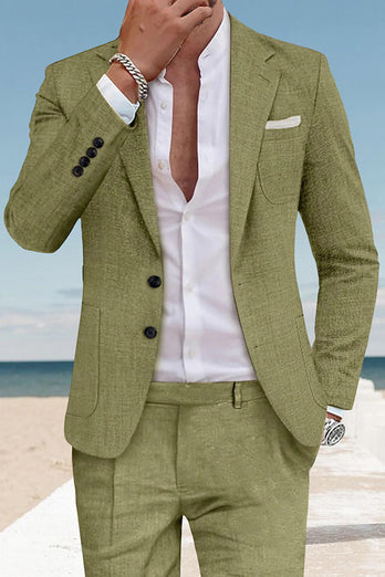 Sky Blue 2 Piece Single Breasted Men Prom Suits with Sleeves