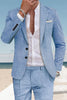 Load image into Gallery viewer, Sky Blue 2 Piece Single Breasted Men Prom Suits with Sleeves