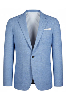 Sky Blue 2 Piece Single Breasted Men Prom Suits with Sleeves