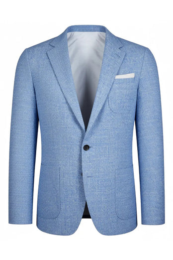 Sky Blue 2 Piece Single Breasted Men Prom Suits with Sleeves