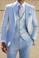 Load image into Gallery viewer, Yellow 3 Piece Notched Lapel Single Breasted Men Prom Suits