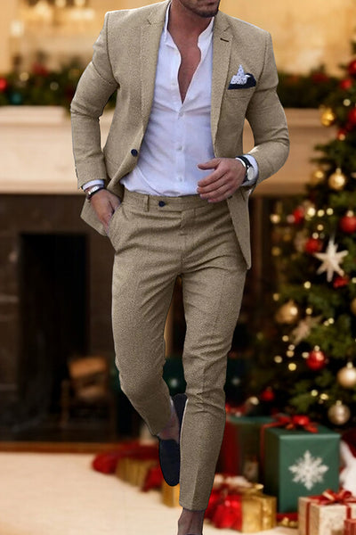 Champagne 2 Piece Single Breasted Notched Lapel Men Prom Suits