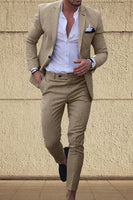 Load image into Gallery viewer, Champagne 2 Piece Single Breasted Notched Lapel Men Prom Suits