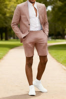 Load image into Gallery viewer, Purple 2 Piece Notched Lapel Single Breasted Men Prom Suits with Shorts