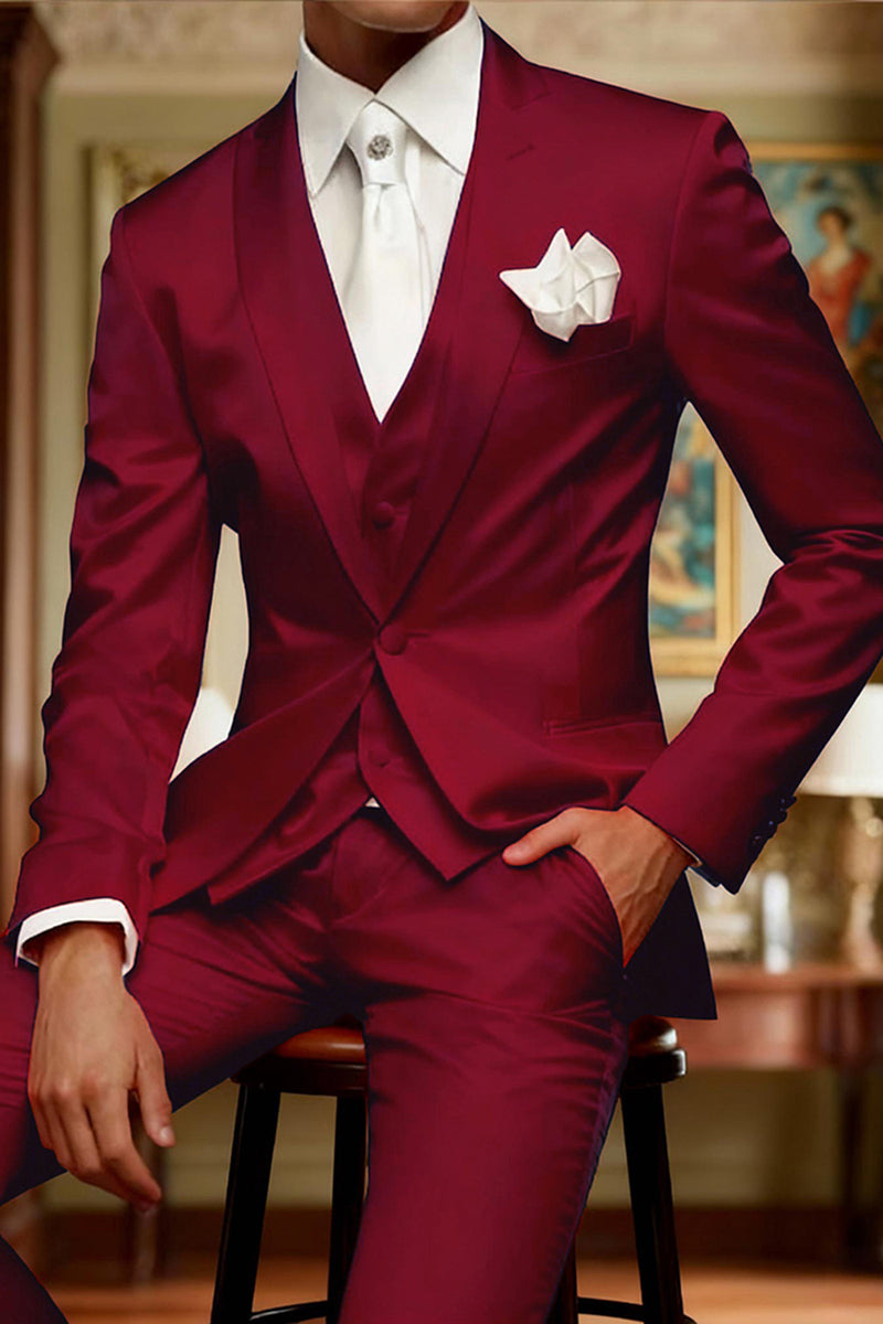 Load image into Gallery viewer, White 3 Piece Single Breasted Peak Lapel Men Prom Suits