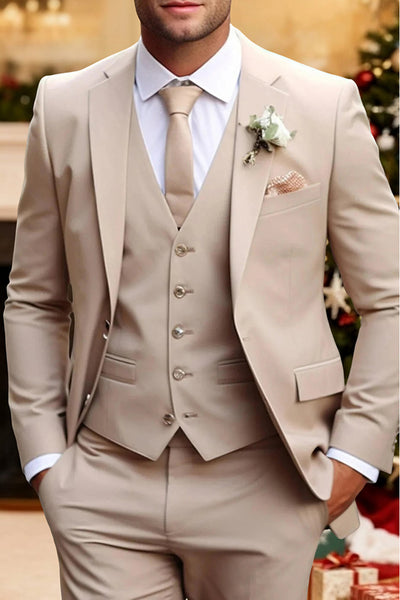 Ivory Notched Lapel 2 Piece Single Breasted Men Prom Suits