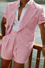 Load image into Gallery viewer, Green 2 Piece Single Breasted Striped Men Prom Suits with Shorts