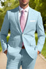 Load image into Gallery viewer, Sky Blue Notched Lapel 2 Piece Single Breasted Men Prom Suits