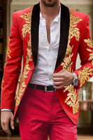 Load image into Gallery viewer, Purple 2 Piece Jacquard Single Breasted Shawl Lapel Men Prom Suits