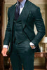 Load image into Gallery viewer, Black 3 Piece Single Breasted Peak Lapel Men Prom Suits