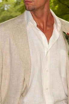 Ivory Notched Lapel Single Breasted 2 Piece Men Prom Suits