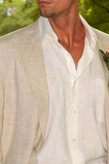 Ivory Notched Lapel Single Breasted 2 Piece Men Prom Suits