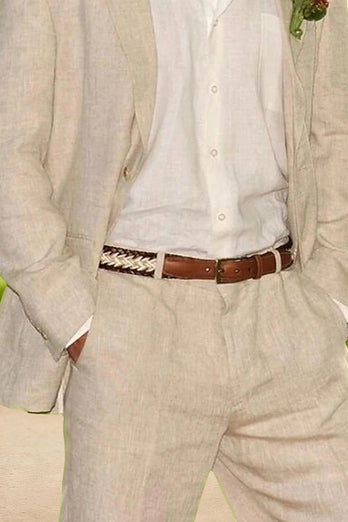 Ivory Notched Lapel Single Breasted 2 Piece Men Prom Suits