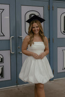 Load image into Gallery viewer, White Strapless Ruched A Line Short Graduation Dress