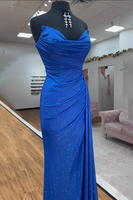 Load image into Gallery viewer, Sparkly Royal Blue Sweetheart Long Mermaid Prom Dress