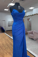 Load image into Gallery viewer, Sparkly Royal Blue Sweetheart Long Mermaid Prom Dress