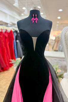 Black Sweetheart Mermaid Long Prom Dress with Cape