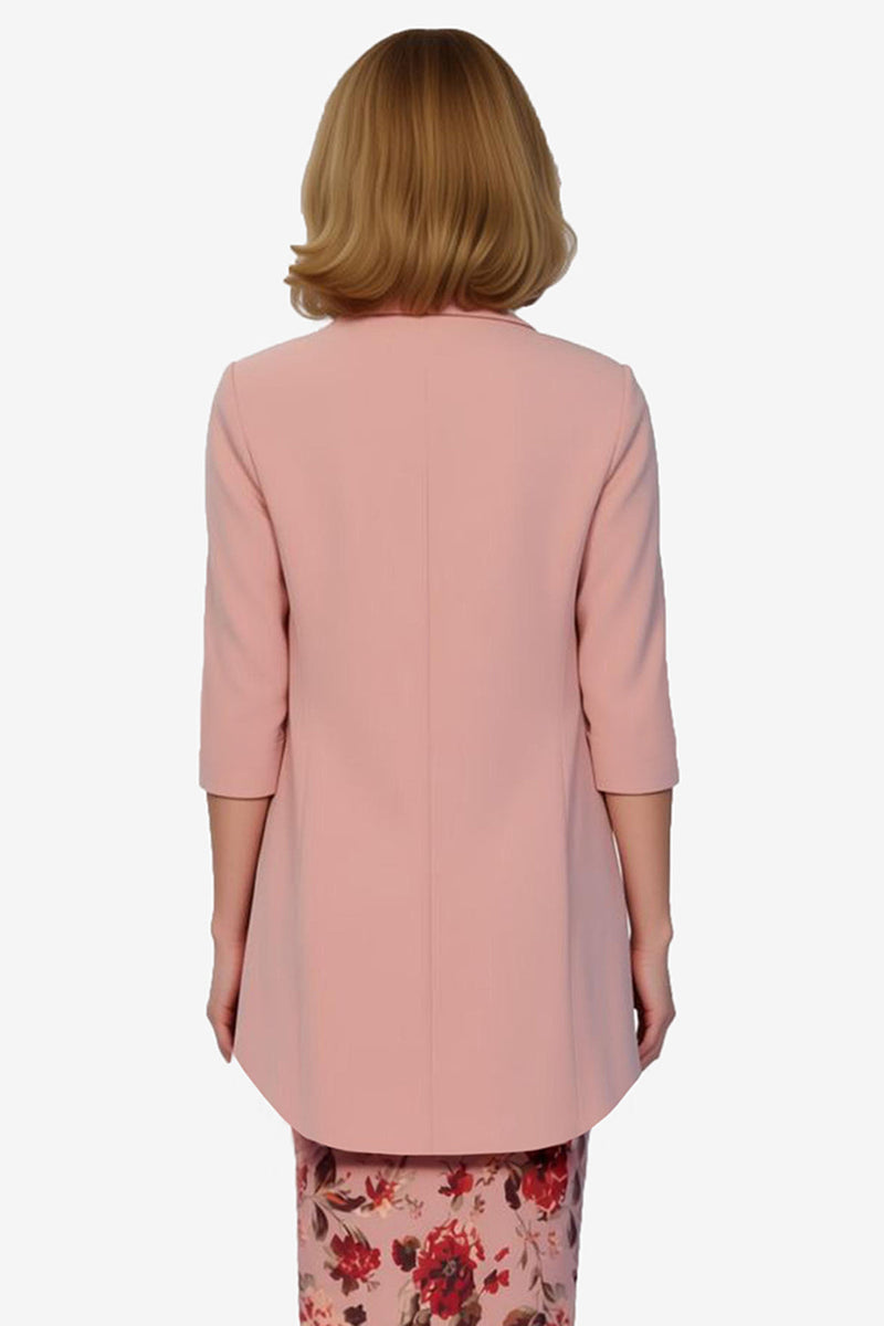 Load image into Gallery viewer, Dusty Rose 2 Piece Floral Midi Bodycon Mother of the Bride Dress with Jacket