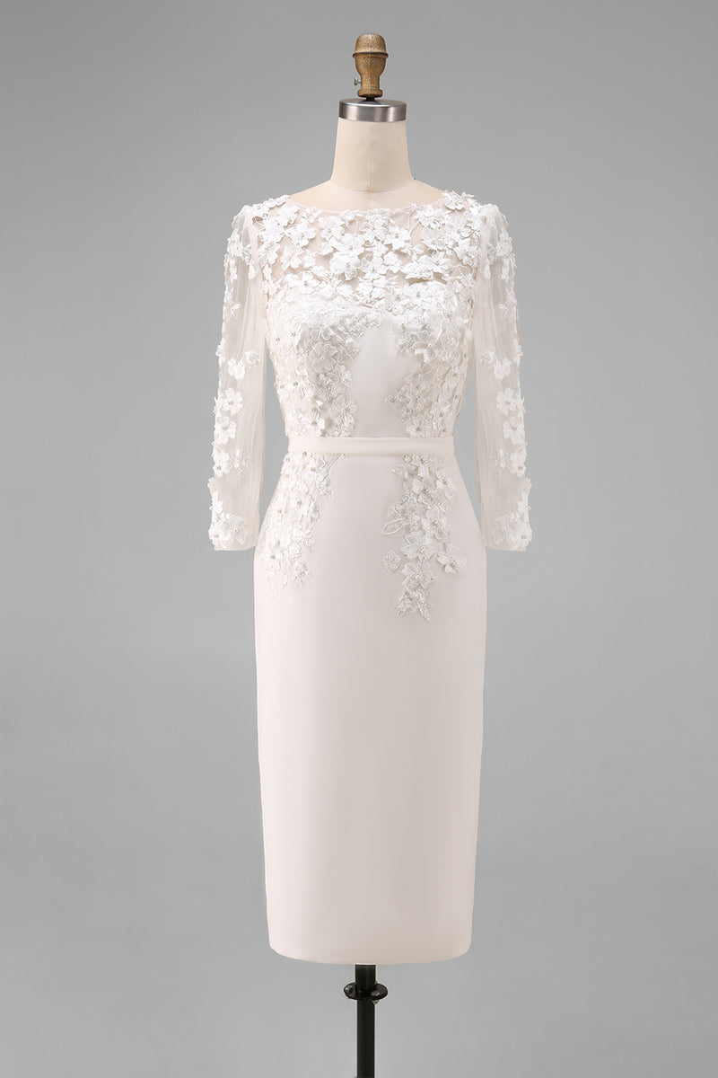 Load image into Gallery viewer, Dusty Rose Floral Bodycon Midi Mother of the Bride Dress