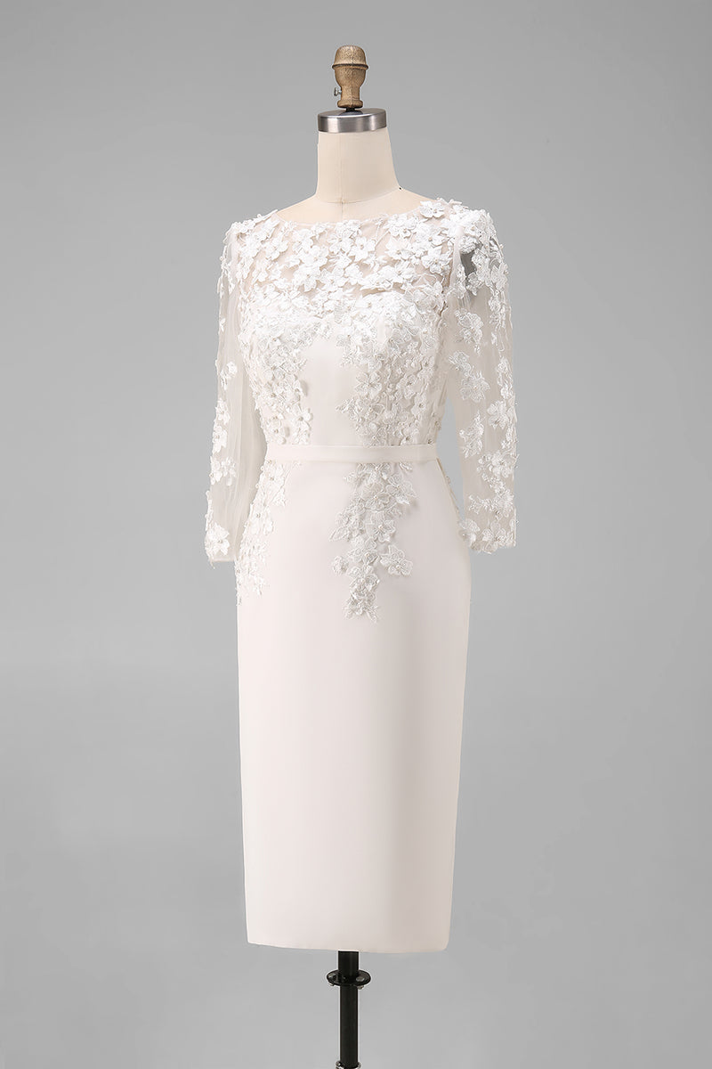 Load image into Gallery viewer, Dusty Rose Floral Bodycon Midi Mother of the Bride Dress