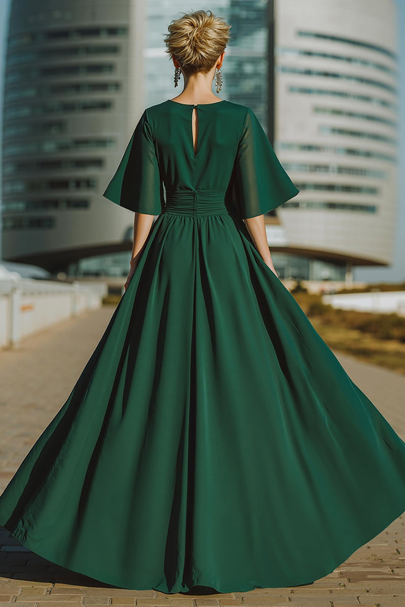 Load image into Gallery viewer, Dark Green Long Mother of the Bride Pantsuits with Cape