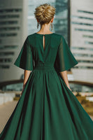 Load image into Gallery viewer, Dark Green Long Mother of the Bride Pantsuits with Cape