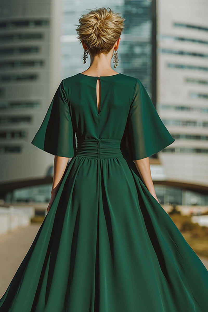 Load image into Gallery viewer, Dark Green Long Mother of the Bride Pantsuits with Cape