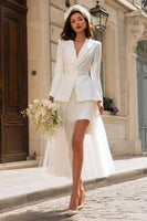 Load image into Gallery viewer, Ivory Peak Lapel 2 Piece Blazer Wedding Outfits