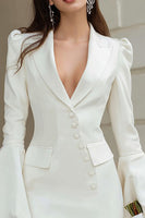 Load image into Gallery viewer, Ivory Shawl Lapel Satin Short Blazer Wedding Dress