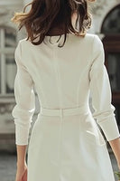 Load image into Gallery viewer, Ivory Boat Neck Short Bodycon Wedding Dress with Buttons