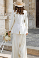 Load image into Gallery viewer, Ivory Satin 2 Piece Floor Length Wedding Dress with Jacket
