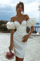 Load image into Gallery viewer, Ivoryr Bodycon Off the Shoulde Short Wedding Dress