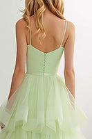 Load image into Gallery viewer, Light Green Ruffled A Line Long Prom Dress