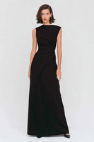 Load image into Gallery viewer, Black Bateau Neck Long Sheath Formal Dress