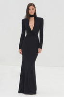 Load image into Gallery viewer, Black Mermaid High Neck Formal Dress with Keyhole