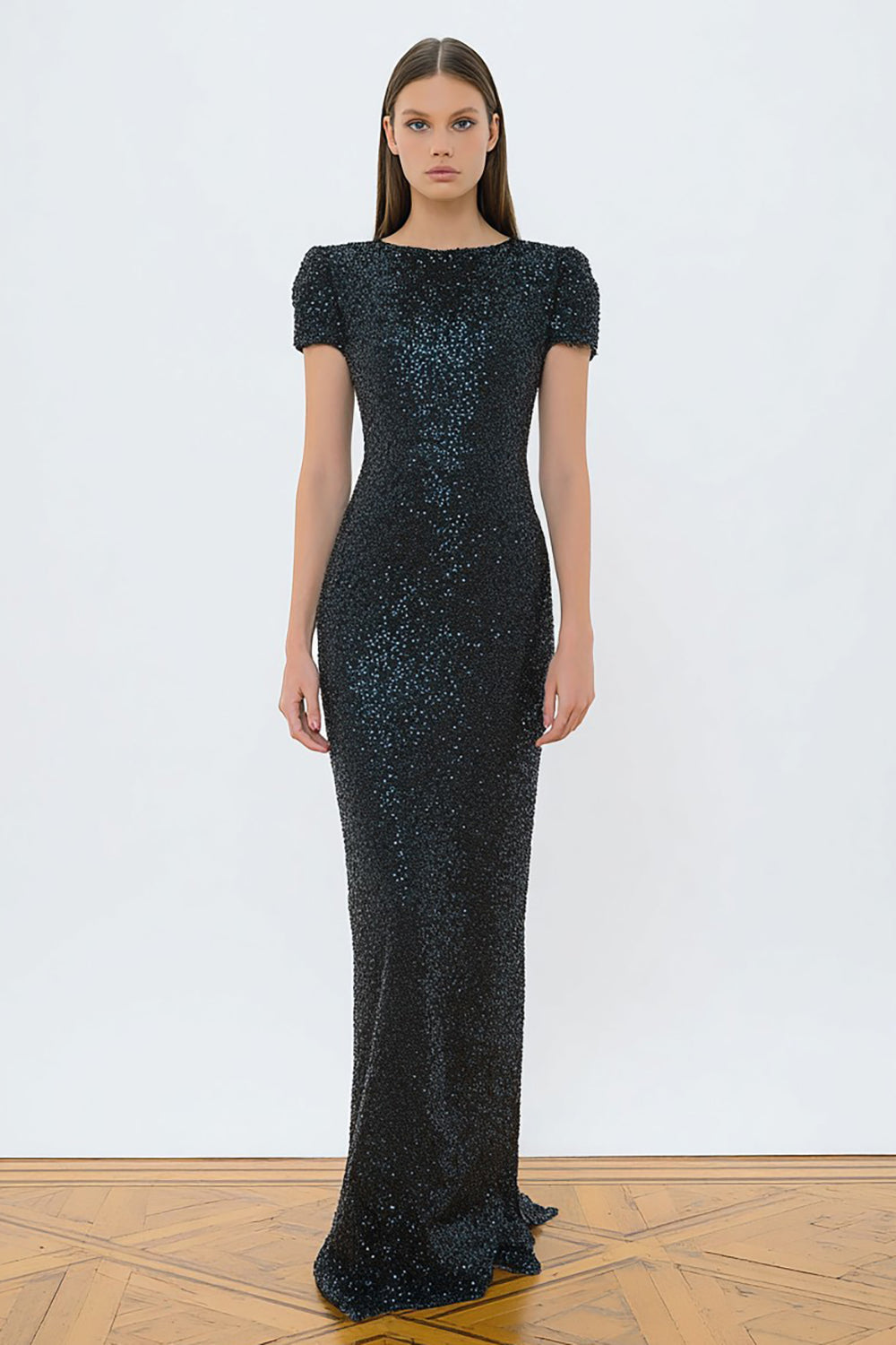 Sparkly Black Sequin Long Mermaid Formal Dress