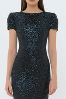 Load image into Gallery viewer, Sparkly Black Sequin Long Mermaid Formal Dress