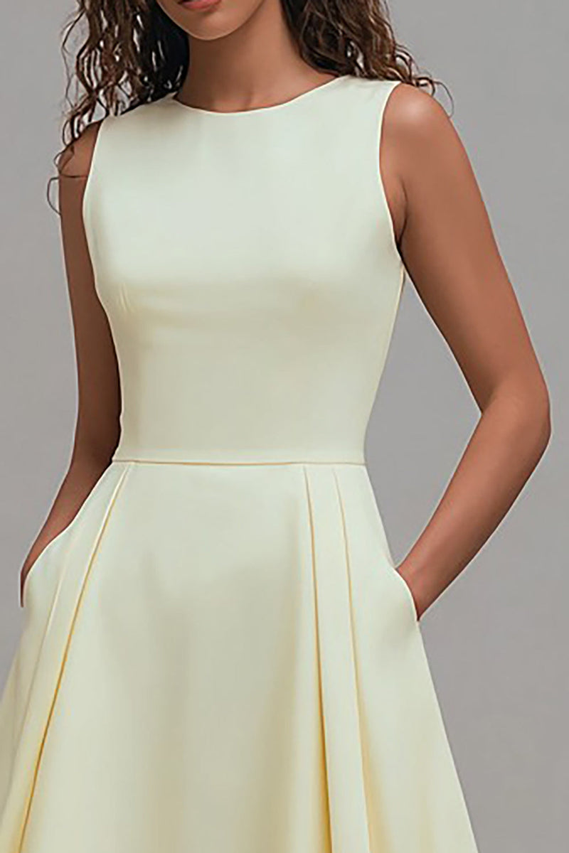 Load image into Gallery viewer, Daffodil Crew Neck A-Line Long Formal Dress