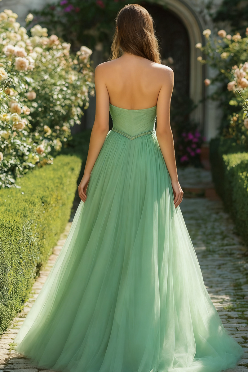 Load image into Gallery viewer, Light Green Sweetheart Princess Corset Long Prom Dress
