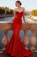 Load image into Gallery viewer, Sparkly Red Beaded Sweetheart Mermaid Long Prom Dress