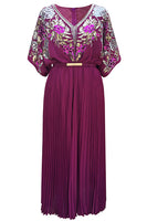 Load image into Gallery viewer, Sparkly Black Pleated V Neck 1920s Flapper Dress with Belt