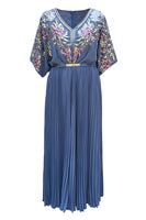 Load image into Gallery viewer, Sparkly Black Pleated V Neck 1920s Flapper Dress with Belt