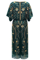 Load image into Gallery viewer, Sparkly Black Beaded V Neck Flapper Dress with Sleeves