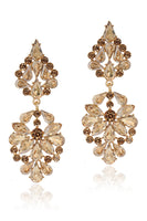 Load image into Gallery viewer, Sparkly Flower Shaped Pink Prom Drop Earrings with Rhinestones