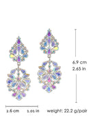 Load image into Gallery viewer, Sparkly Flower Shaped Pink Prom Drop Earrings with Rhinestones