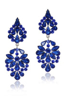 Load image into Gallery viewer, Sparkly Flower Shaped Pink Prom Drop Earrings with Rhinestones