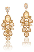 Load image into Gallery viewer, Sparkly Leaf Shaped Dark Green Prom Drop Earrings with Rhinestones