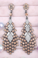 Load image into Gallery viewer, Sparkly Teardrop Party Golden Drop Earrings with Rhinestones