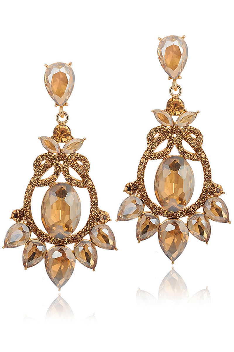 Load image into Gallery viewer, Sparkly Vintage Party Pink Drop Earrings with Rhinestones