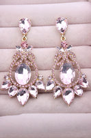 Load image into Gallery viewer, Sparkly Vintage Party Pink Drop Earrings with Rhinestones
